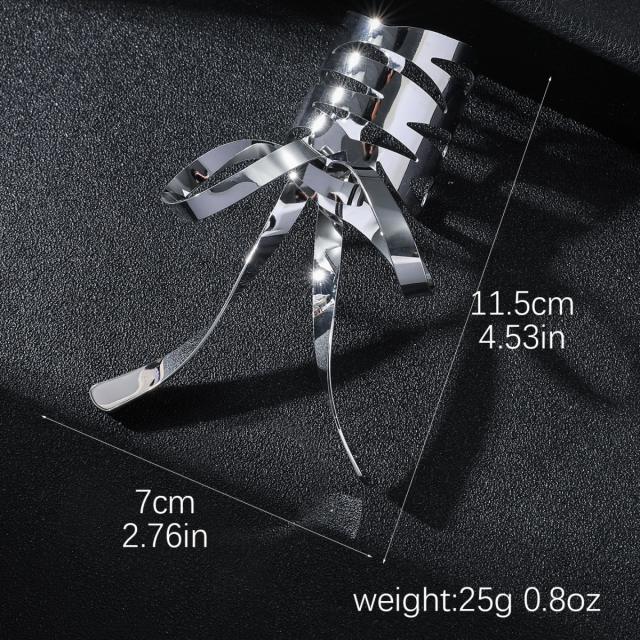 Korean fashion gold silver metal bow design ponytail hair clips hair cuff