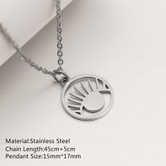 Dainty evil eye sun star pendant stainless steel necklace