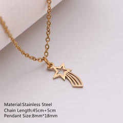 Dainty evil eye sun star pendant stainless steel necklace