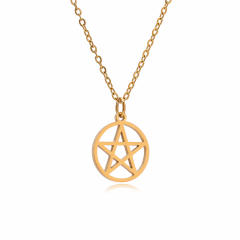 Dainty evil eye sun star pendant stainless steel necklace