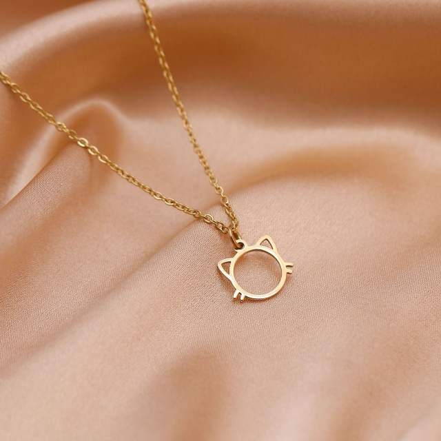 Dainty cute animal pendant stainless steel necklace