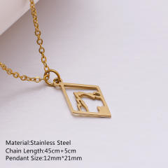 Dainty evil eye sun star pendant stainless steel necklace