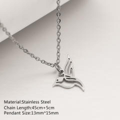 Dainty cute animal pendant stainless steel necklace