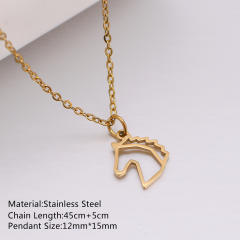 Dainty cute animal pendant stainless steel necklace