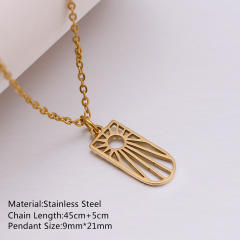 Dainty evil eye sun star pendant stainless steel necklace