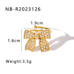 Elegant bow stainless steel finger rings collection