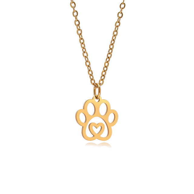 Dainty cute animal pendant stainless steel necklace