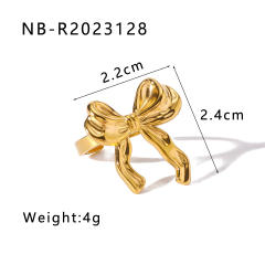 Elegant bow stainless steel finger rings collection