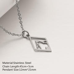 Dainty evil eye sun star pendant stainless steel necklace