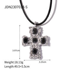18KG chunky heart hollow heart pendant stainless steel necklace