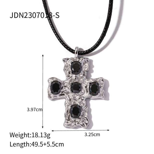 18KG chunky heart hollow heart pendant stainless steel necklace