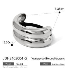 Chunky stainless steel hair ties ponytail cuff