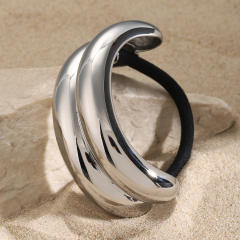 Chunky stainless steel hair ties ponytail cuff