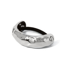 Elegant chunky hammer pattern stainless steel hair ties ponytail cuff