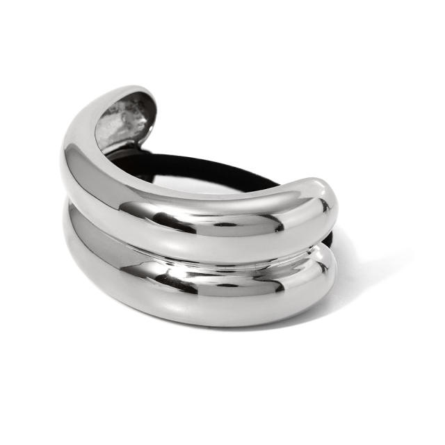 Chunky stainless steel hair ties ponytail cuff