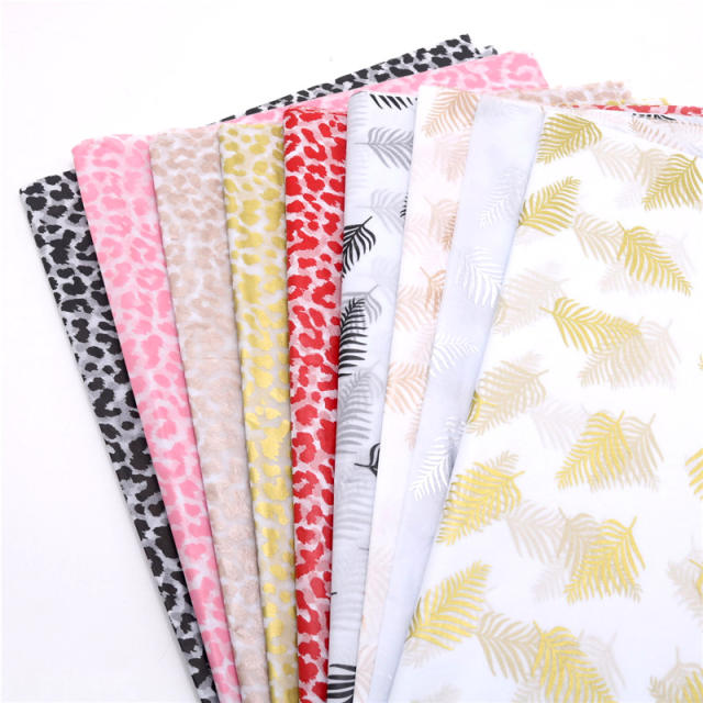 Unique leopard grain leaf design tissue paper gift wrap paper