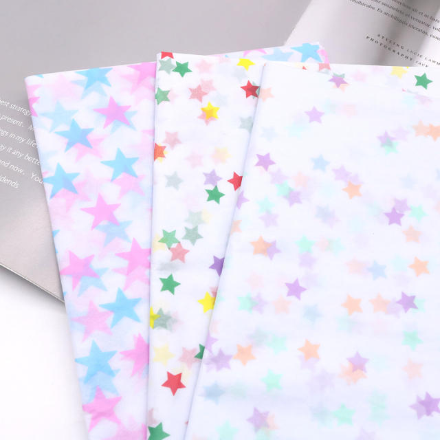 50*35cm 20pcs colorful star polka dot tissue gift wrap paper