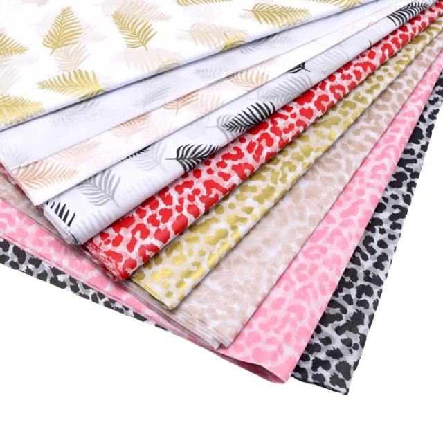 Unique leopard grain leaf design tissue paper gift wrap paper