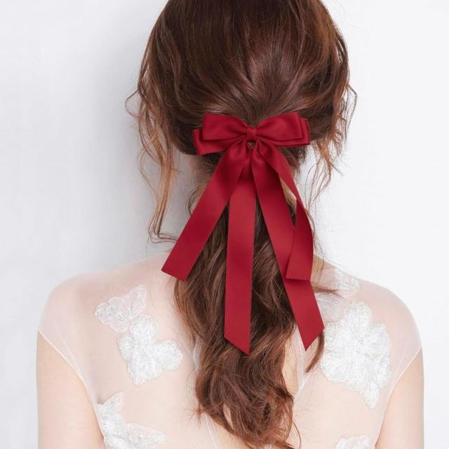 Elegant two layer bow sweet french barrette hair clips