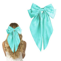 Hot sale plain color satin bow large french barrette hair clips