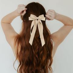 Elegant two layer bow sweet french barrette hair clips