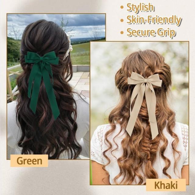 Elegant two layer bow sweet french barrette hair clips