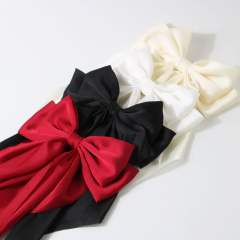 Hot sale plain color satin bow large french barrette hair clips