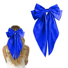 Hot sale plain color satin bow large french barrette hair clips