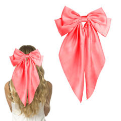 Hot sale plain color satin bow large french barrette hair clips