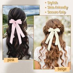Elegant two layer bow sweet french barrette hair clips