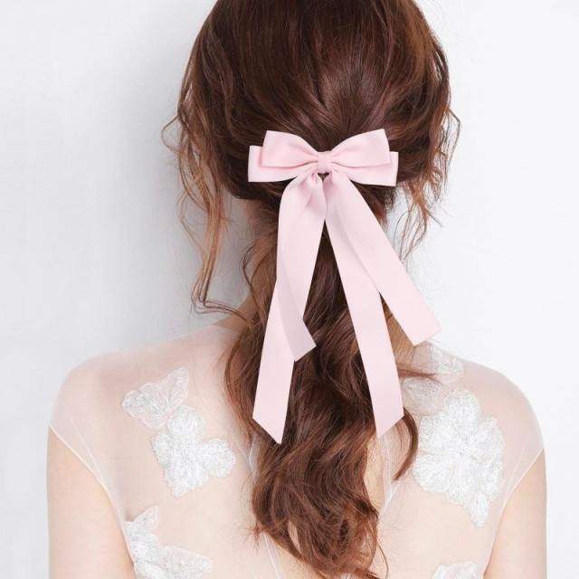 Elegant two layer bow sweet french barrette hair clips