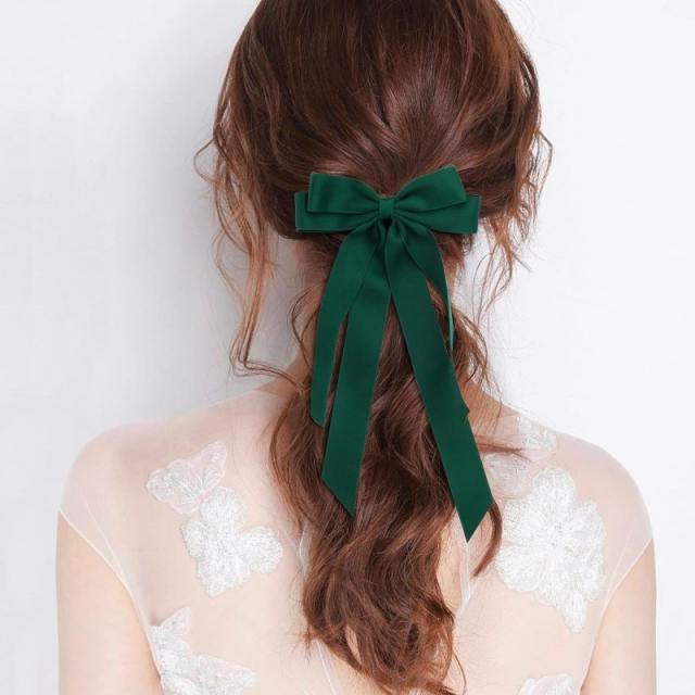 Elegant two layer bow sweet french barrette hair clips