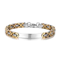 Hiphop stainless steel bracelet for men engrave letter design