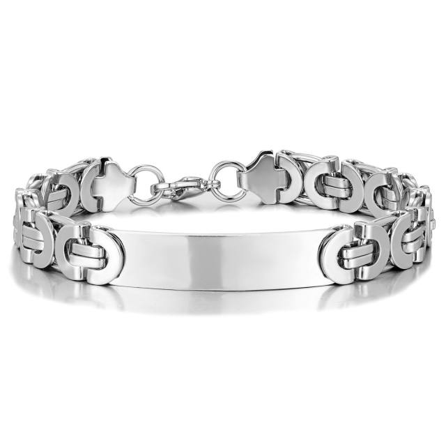 Hiphop stainless steel bracelet for men engrave letter design