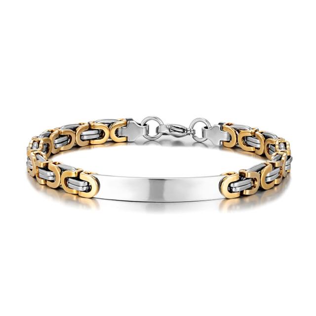 Hiphop stainless steel bracelet for men engrave letter design