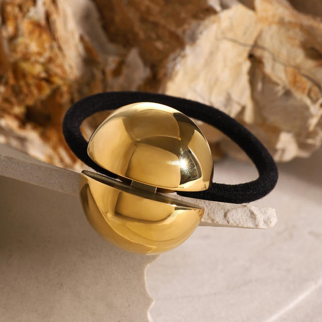Chunky ball stainless steel hair ties