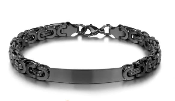 Hiphop stainless steel bracelet for men engrave letter design