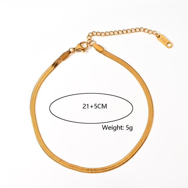 18KG colorful butterfly snake chain stainless steel anklet
