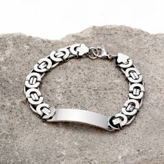 Hiphop stainless steel bracelet for men engrave letter design