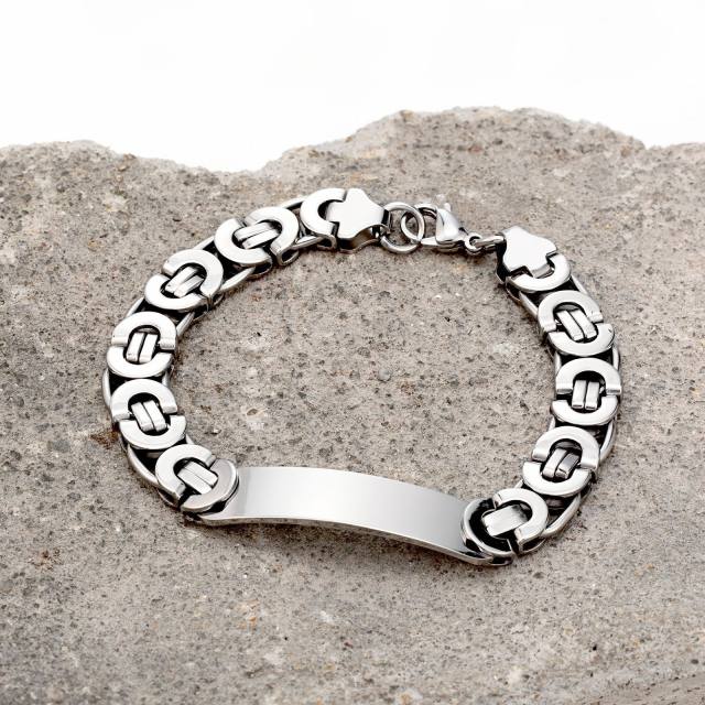 Hiphop stainless steel bracelet for men engrave letter design