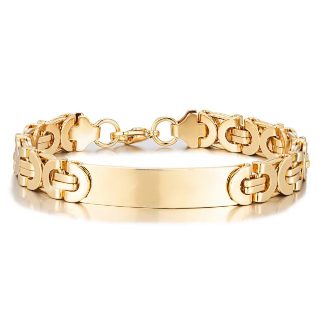 Hiphop stainless steel bracelet for men engrave letter design
