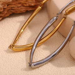 Hiphop chunky bamboo stainless steel choker necklace
