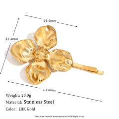 Vintage chunky flower stainless steel hair clips bobby pins