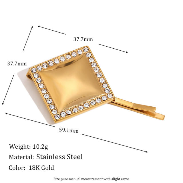 18KG diamond geometric shape stainless steel hair clips bobby pins