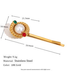 18KG vintage pearl bead stainless steel hair clips bobby pins