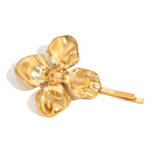 Vintage chunky flower stainless steel hair clips bobby pins