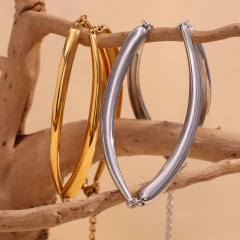 Hiphop chunky bamboo stainless steel choker necklace