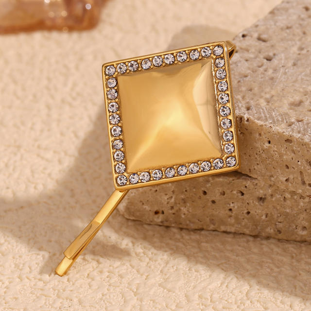 18KG diamond geometric shape stainless steel hair clips bobby pins