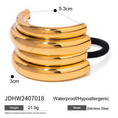 Hot sale chunky bend stainless steel hair ties