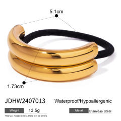 Hot sale chunky bend stainless steel hair ties
